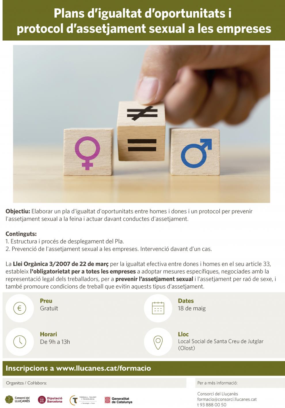 Plans d'igualtat d'oportunitats i protocol d'assetjament sexual a les empreses